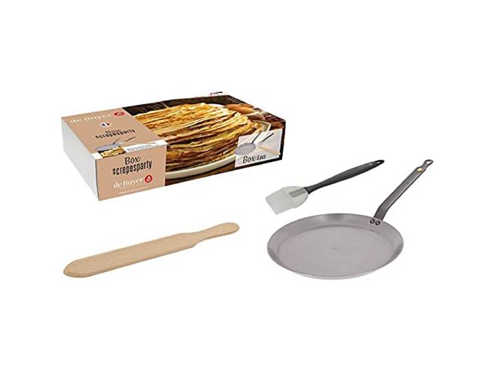 DE BUYER - Crepe-Pfanne, 28 cl, rund, 26 cm, für Pfannkuchen und Pasteten, Gas, 2023, ohne Antihaftbeschichtung