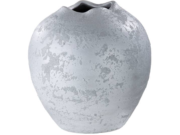 Tischvase GILDE Barcelos, Höhe ca. 29 cm , silber (silberfarben), H:29cm Ø:29cm, Keramik, Vasen, Tischvase, dekorative Vase aus Keramik, Blumenvase