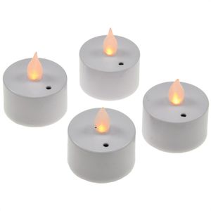 Böttcher-AG LED-Teelichter weiß, flackernd, zum Auspusten, 4 Stück