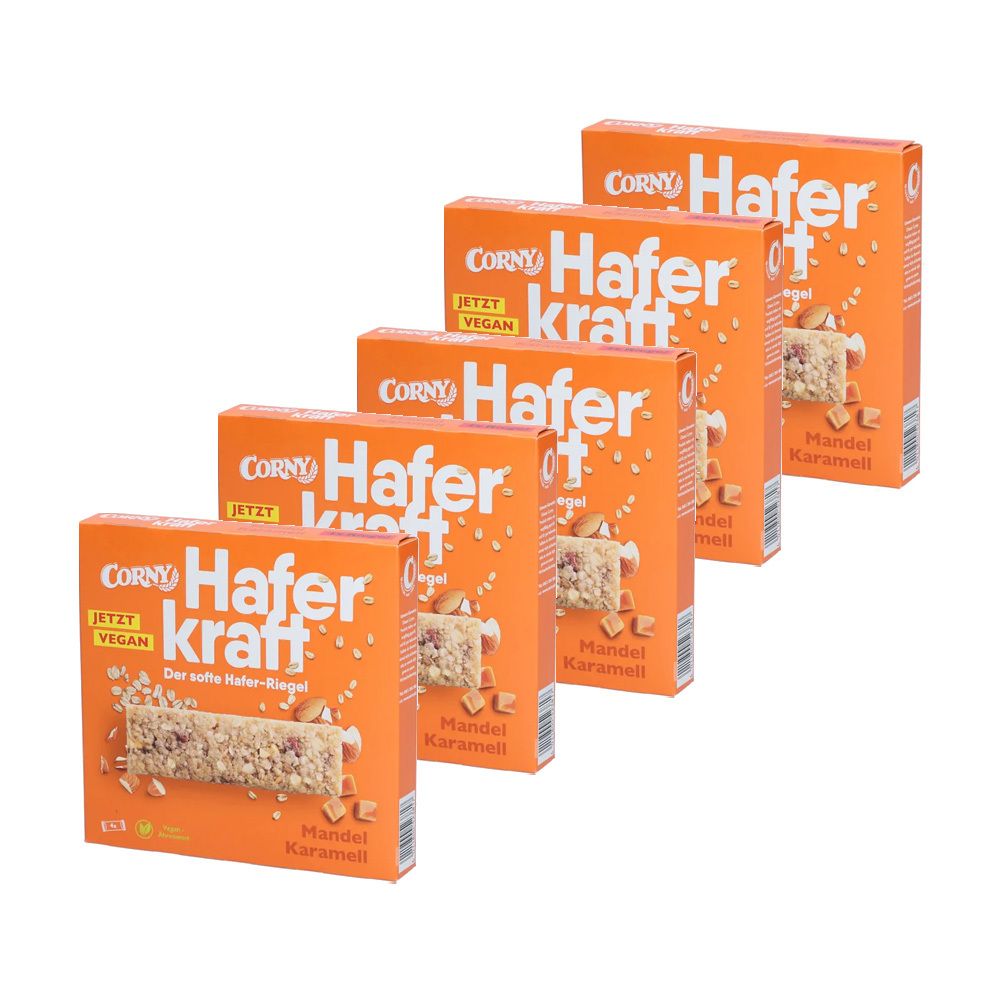 Corny Haferkraft Faltschachtel Mandel-Karamell x5 5x4 St Riegel