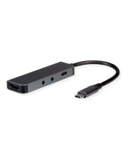 ROLINE USB-C Docking HDMI+TRRS+MIC+PD 4K60 100W Audio/Multimedia Digital/Daten Digital/Display/Video (12.02.1125)