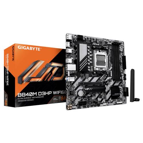 Gigabyte B840M D3HP WIFI6E Mainboard Sockel (PC) AMD AM5 Formfaktor (Details) Micro-ATX Mainboard-Chipsatz AMD B840