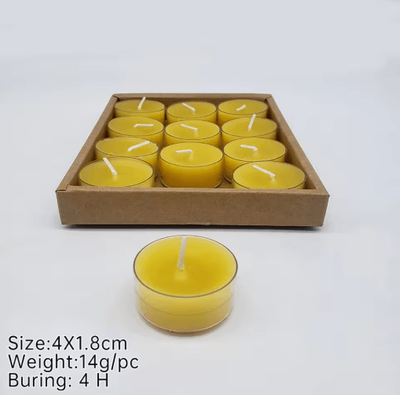 Inspire Picks 6 12 Pack Natural Beeswax Tealight Candles Honey Scented Prayer & Decorative Candles 12pcs 200g