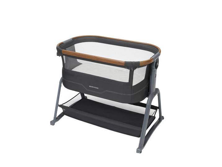 Maxi-Cosi Beistellbett Iora Plus, Grau, Metall, Kunststoff, Naturmaterialien, 61.3x68.3-77.4x91 cm, Bezug abnehmbar, höhenverstellbar, Babymöbel & Kindermöbel, Babyzimmer, Babybetten, Beistellbetten
