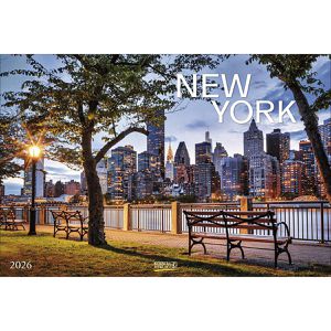 Korsch Bildkalender 213526, New York, Jahr 2026, Die Stadt der Städte, Spiralkalender 58 x 39cm