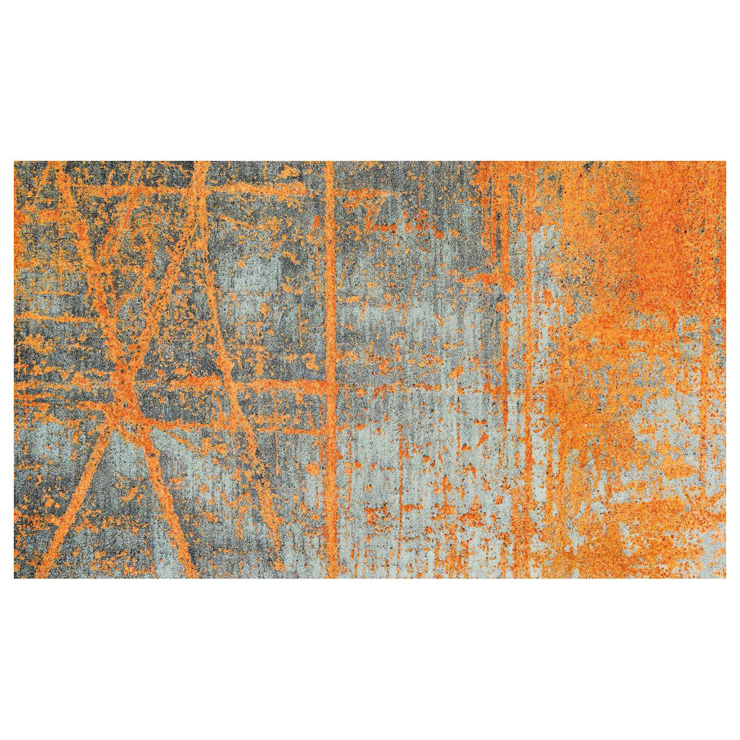 Wash + Dry Deurmat Rustic Oranje/Grijs B: 70 cm, D: 120 cm