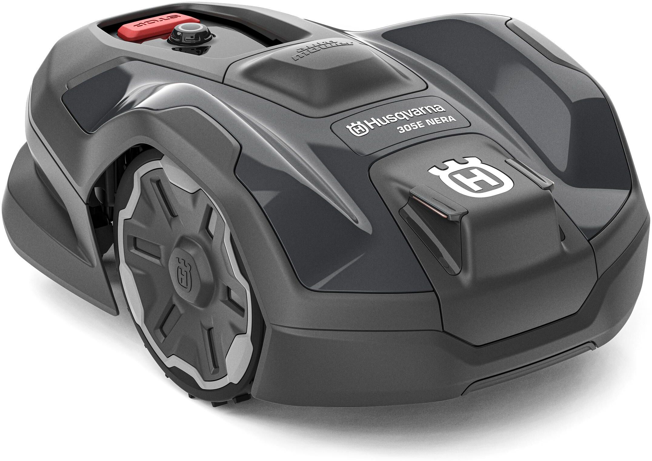 Rasenmähroboter HUSQVARNA "305E NERA ohne Referenzstation 900 m²", grau (schwarz), B:44cm H:28cm, Rasenmähroboter, Rasenmähroboter, mit PIN-Code schwarz Einheitsgröße
