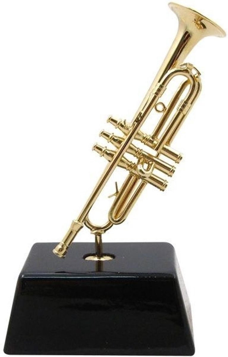 Music Gifts Miniatuur Trompet Bronskleurig - 9 cm