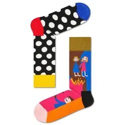 Happy socks 2P Rock Your Socks Friend Sock Schwarz gemustert Baumwolle Gr 41/46