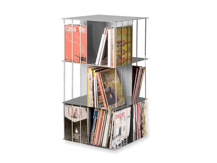 KRIPTONITE bibliothèque verticale KROSSING ROTANTE 50x50xH99 cm ALUMINIUM