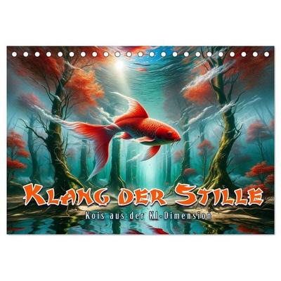 Klang der Stille - Kois aus der KI Dimension (Tischkalender 2027 DIN A5 quer), CALVENDO Monatskalender