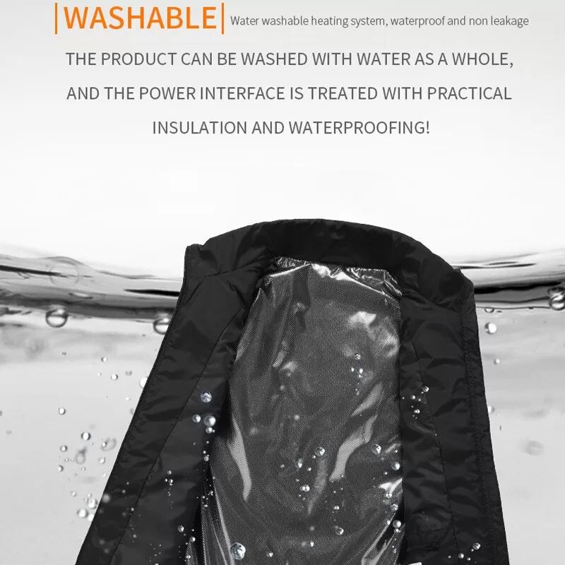 INF USB Beheizbare Weste Schwarz - 3 Temperaturstufen, Schnellheizung, 10 Stunden Laufzeit 3XL