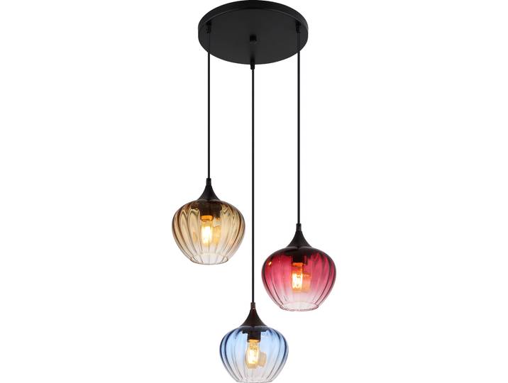 Lampe à suspendre Salon Verre Lampe à suspendre Salle à manger multicolore 15748-3HR