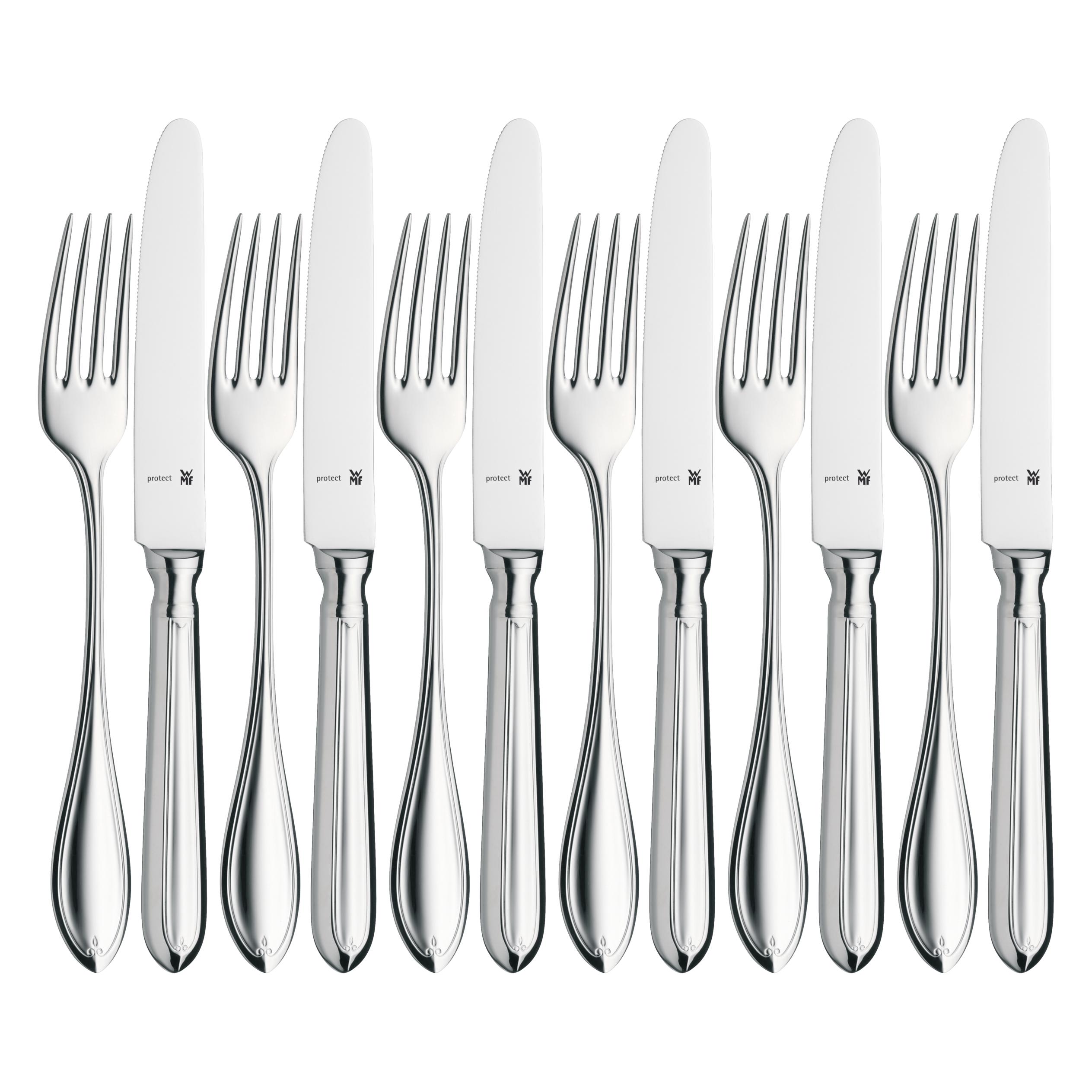 WMF Dessertbesteck 12teilig 6 Personen Premiere Edelstahl poliert kratzbeständig (12 Stk., Besteck Set) (11.1956.6340)