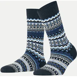 Socken Fair Isle Blau 36-41