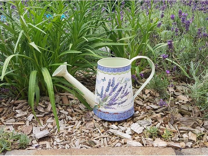 Cache-pot arrosoir lavande haute 30 x 15 x 13cm Beige