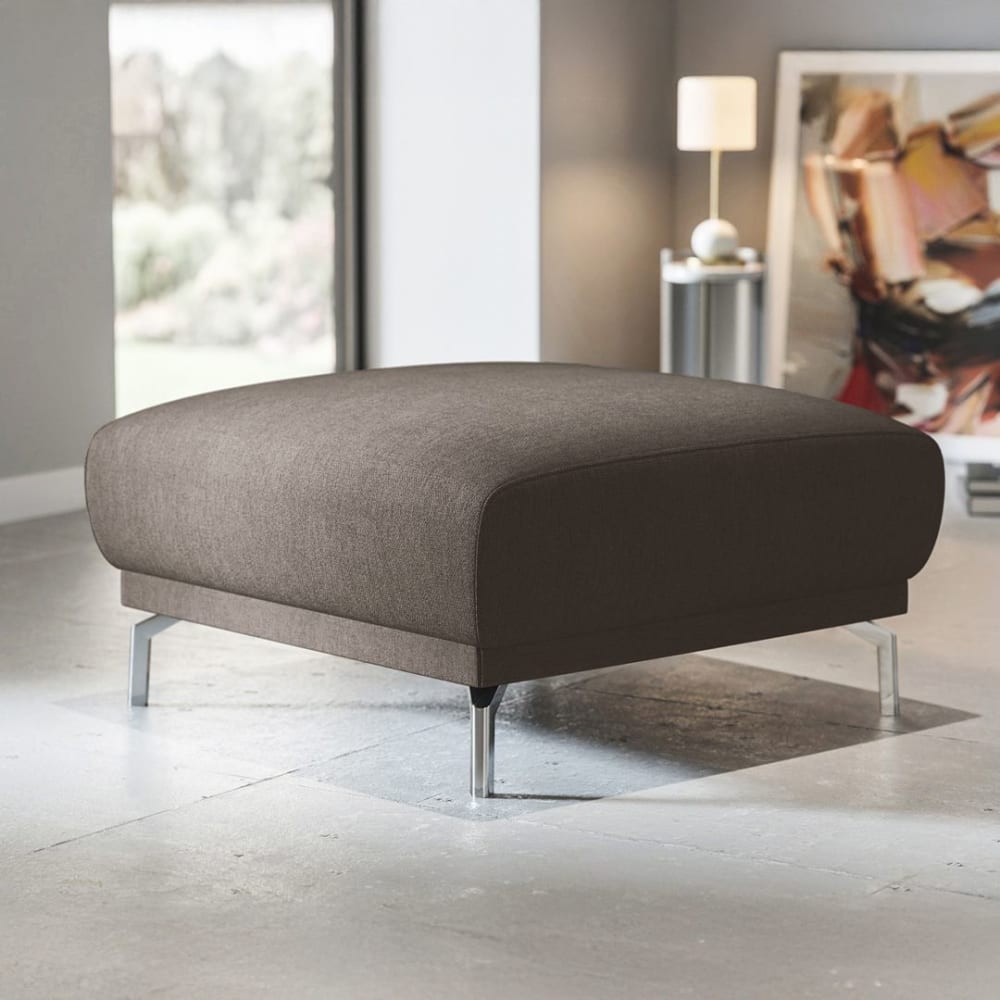 Mesonica Pouf en polyester brun Marron 75x42x75cm