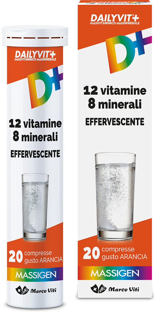 MARCO VITI FARMACEUTICI SpA Massigen Dailyvit+ 12 Vitamine 8 Minerali, 20 Compresse