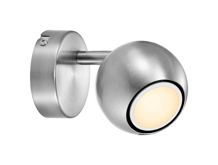 Wandleuchte Ø 0cm Silber Stahl, lackiert & gebürstet GU10