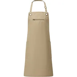 Premier Workwear Latzschürze mit Seitentaschen 'Barley' PR121 khaki (ca. pantone 7536c)/brown (ca. pantone 4975c) 86 x 72 cm