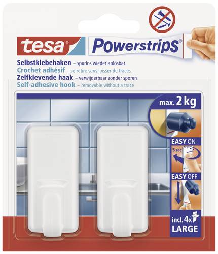 TESA POWERSTRIPS Klebehaken Large Classic Weiß Inhalt: 2St.