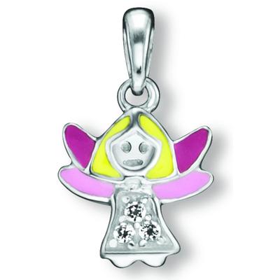 Kettenanhänger ONE ELEMENT "Zirkonia Engel Anhänger aus 925 Silber", bunt (silber), Schmuckanhänger, Mädchen, Silber 925 (Sterlingsilber), Kettenanhänger, Persönlicher Akzent – schlicht, modern, aussagekräftig
