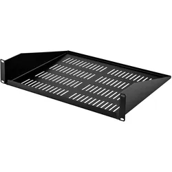 Renkforce 48.3 cm (19”3) Geräteboden mit Lüftungsschlitzen, Einbautiefe: 38.1 cm (15”3), 2 HE, Serverschrank Zubehör, Schwarz