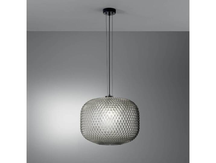 Luce Ambiente Design Hängelampe Ashford, dimmbar, alu / grau / zink, für Wohn- / Esszimmer, Glas, Pendelleuchte