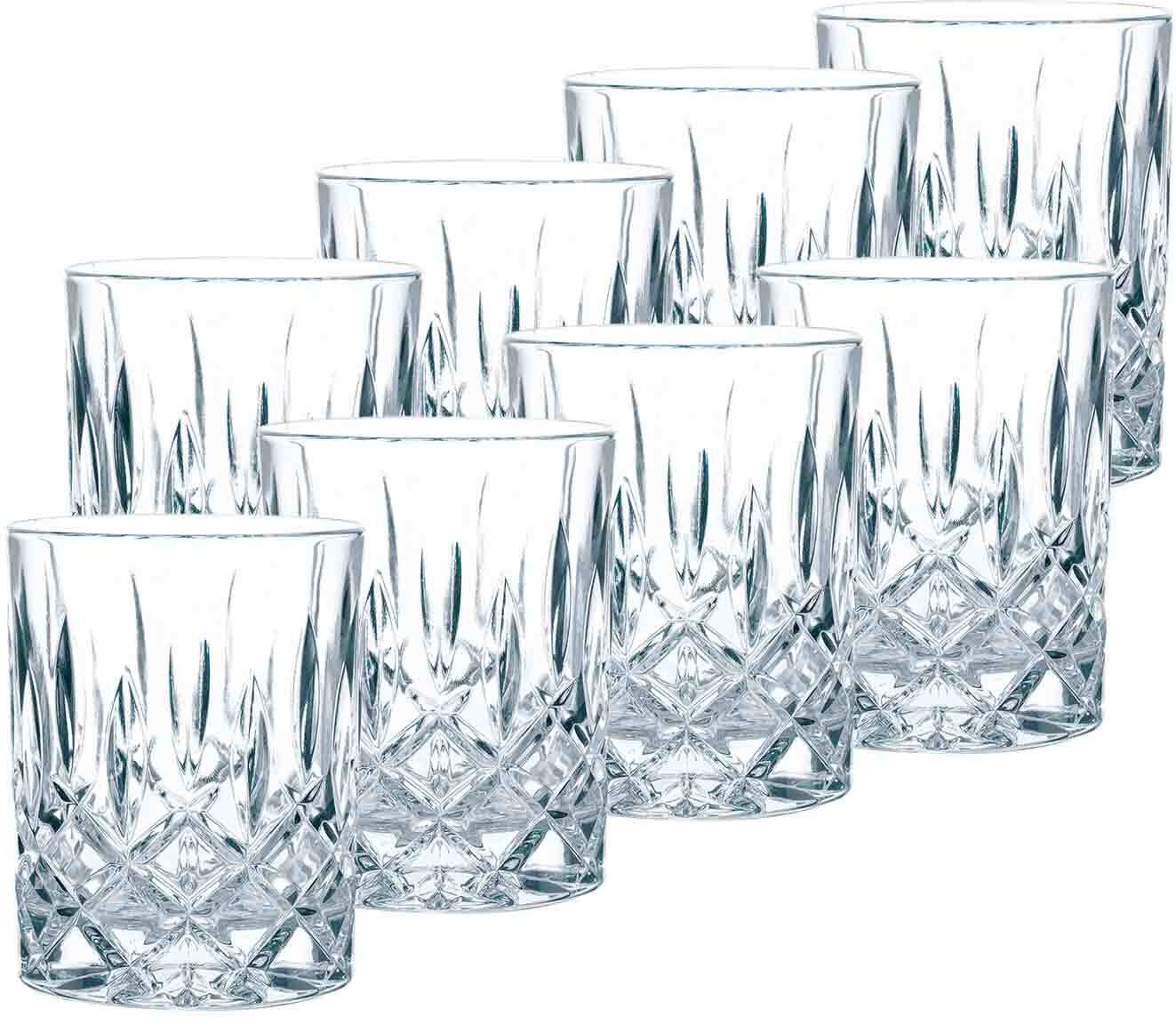 Whiskyglas NACHTMANN "Whiskygläser Noblesse 295 ml 8er Set transparent", bunt (transparent), B:2cm H:2cm, Glas, Trinkgefäße, Whiskyglas, Erhöhte Bruchfestigkeit, Kristallglas, spülmaschinenfest