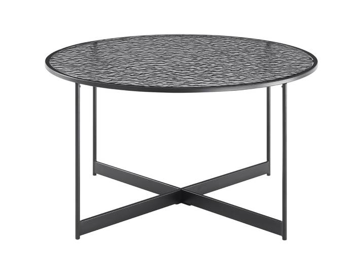 Salontisch Habit schwarz Metall/Glas B 80 T 80 cm