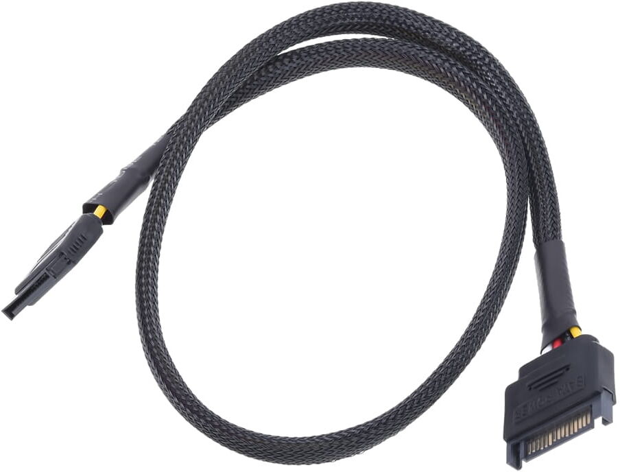 Phobya SATA Strom Verl&auml;ngerung intern - schwarz 60cm