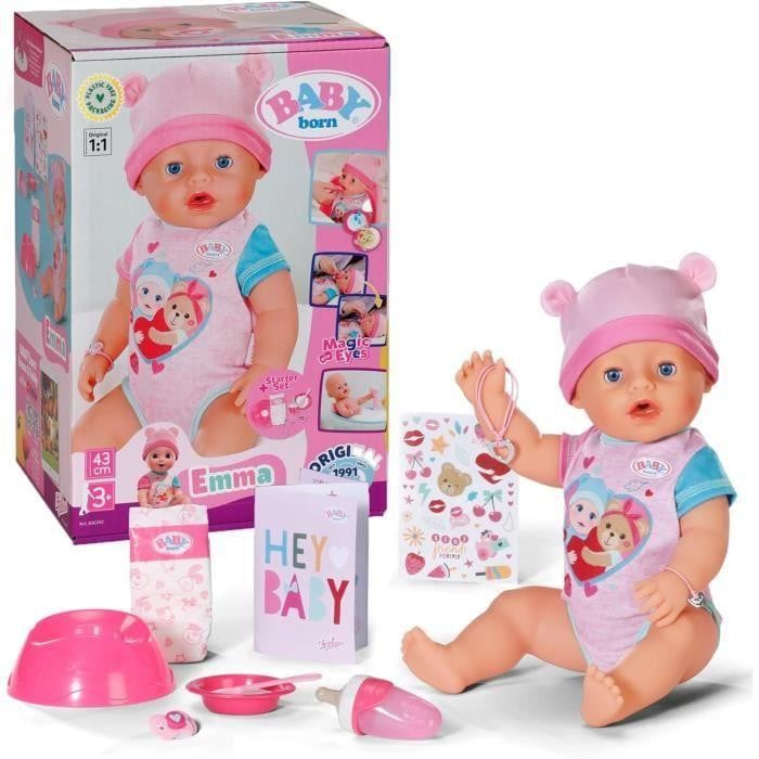 BABY born Emma articulatiestofpop met 10 functies en 10 accessoires, 43 cm