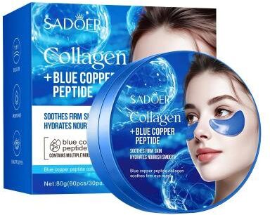 Uplift Picks SADOER Caffeine Collagen Eye Mask 60pcs For Dark Circles And Wrinkle Care 1 Pc Blue