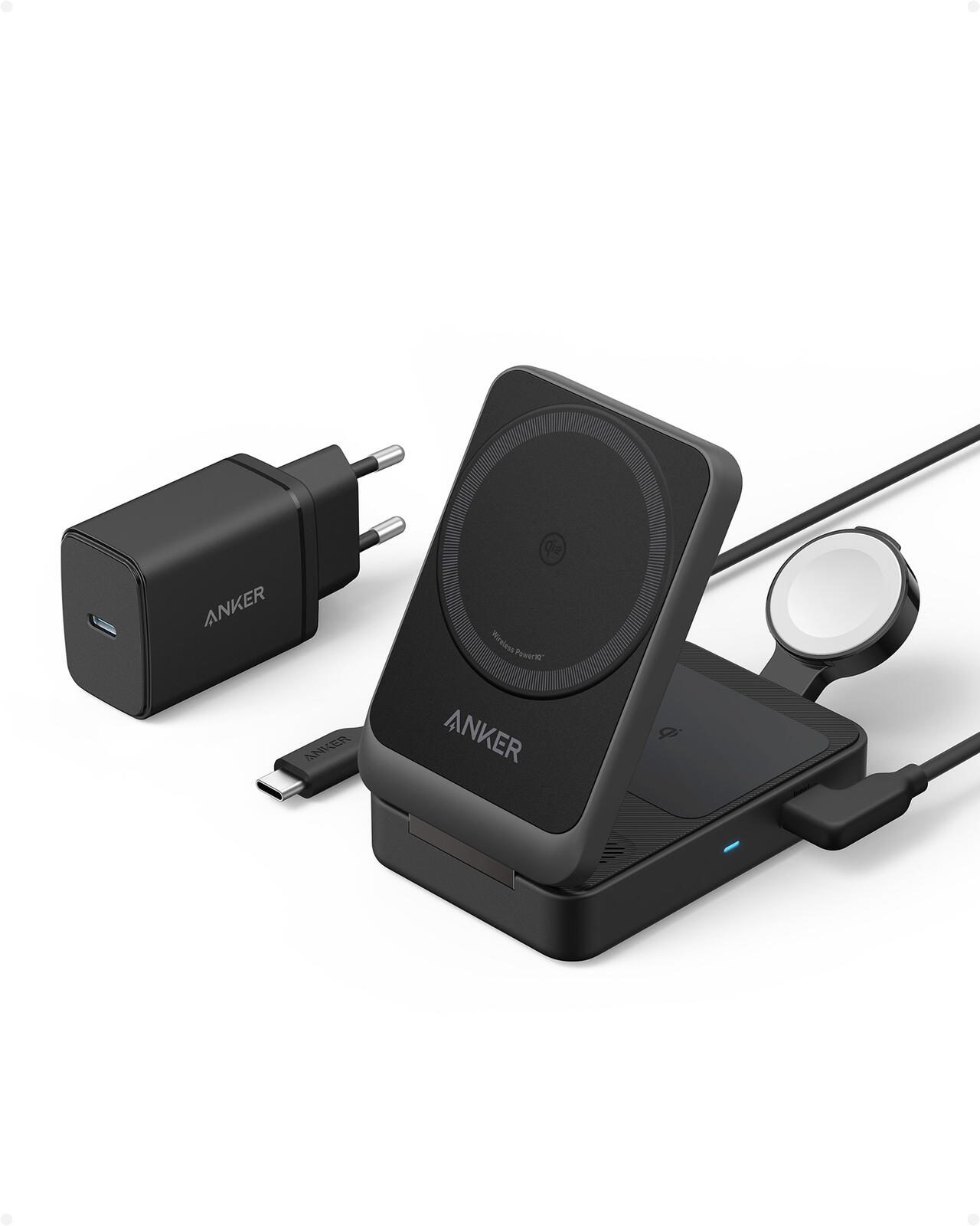 Anker MagGo 15W 3in1 USB-C Wireless Ladegerät, schwarz B2557311