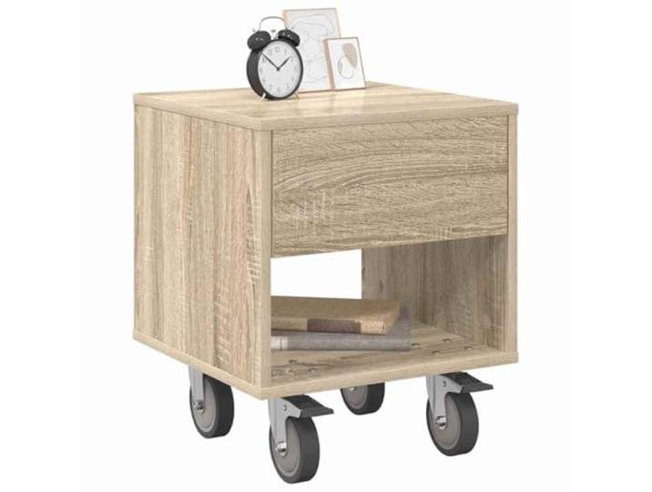 KTHLBRH Nachttisch Eiche Sonoma 40,5 x 40 x 48 cm Holz mehrschichtig Modernes rechteckiges Design, großer Stauraum, pflegeleicht, für Wohnzimmer und Schlafzimmer