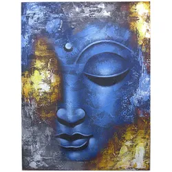 Buddah Painting - Blue Face Abstract