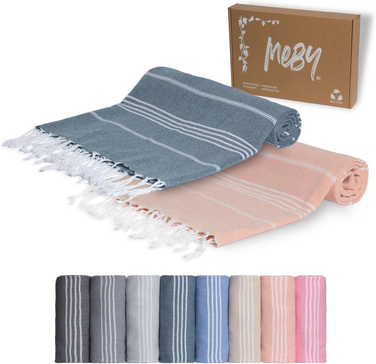 Set van 2 XXL Saunahanddoeken 100 x 200 cm - Strandhanddoek, Badhanddoek en Turkse Hamamdoek