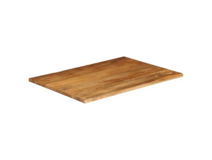 Tischplatte mit Rand Tisch, Massivholz Mango, 110x80x2,5 cm randvoll, rustikaler Stil, einzigartige Maserung, leichte Reinigung, universell einsetzbar