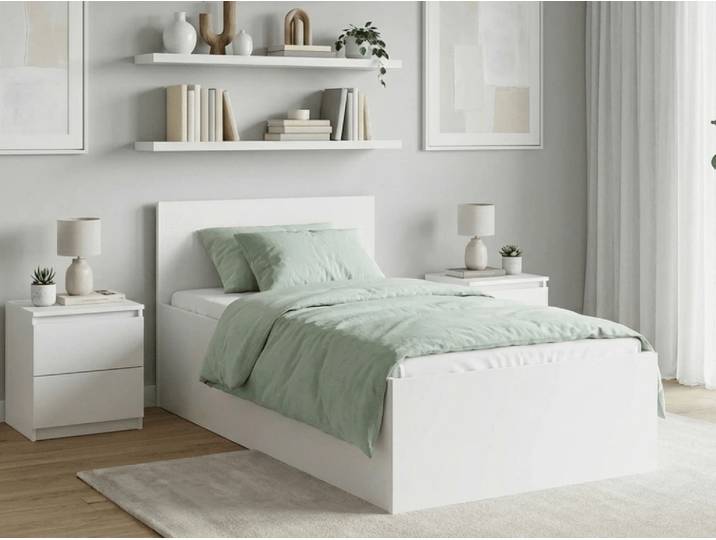 Bett SOFIA 90 x 200 cm, weiß Matratze: Ohne Matratze, Lattenrost: Ohne Lattenrost