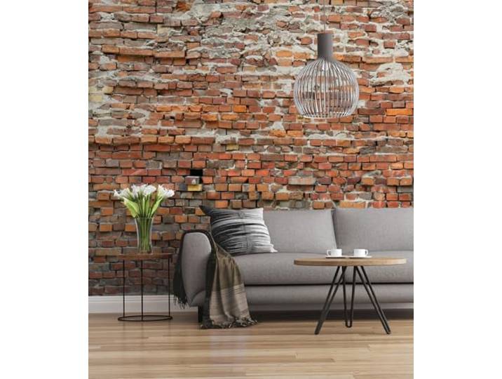 Komar 025-DV3 Papier peint photo non tissé Motif BRICKLANE 300 x 250 cm Papier peint mural\, décoration murale\, mur de brique\, mur de pierre\, aspect mur de pierre\, Marron