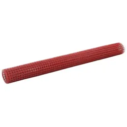 vidaXL Drahtzaun Stahl mit PVC-Beschichtung 10x1,5 m Rot
