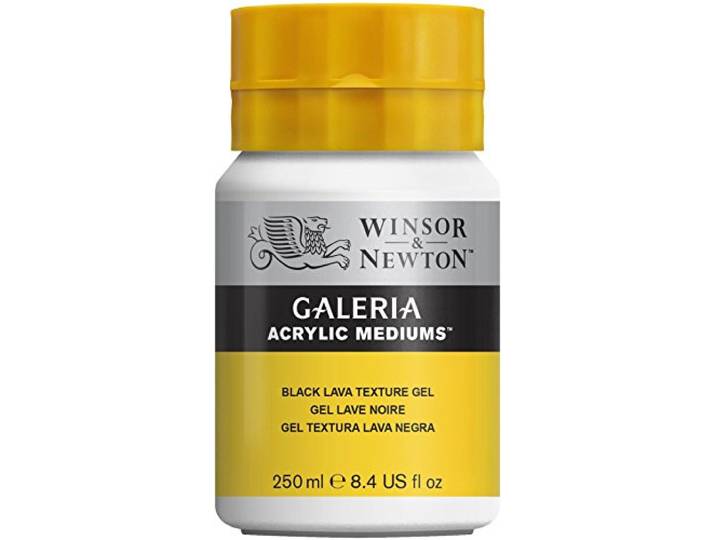 Winsor & Newton 3040812 Galeria Texturing Gel Black Lava 250ml Pot Texturing medium met fijne deeltjes zwarte vuursteen
