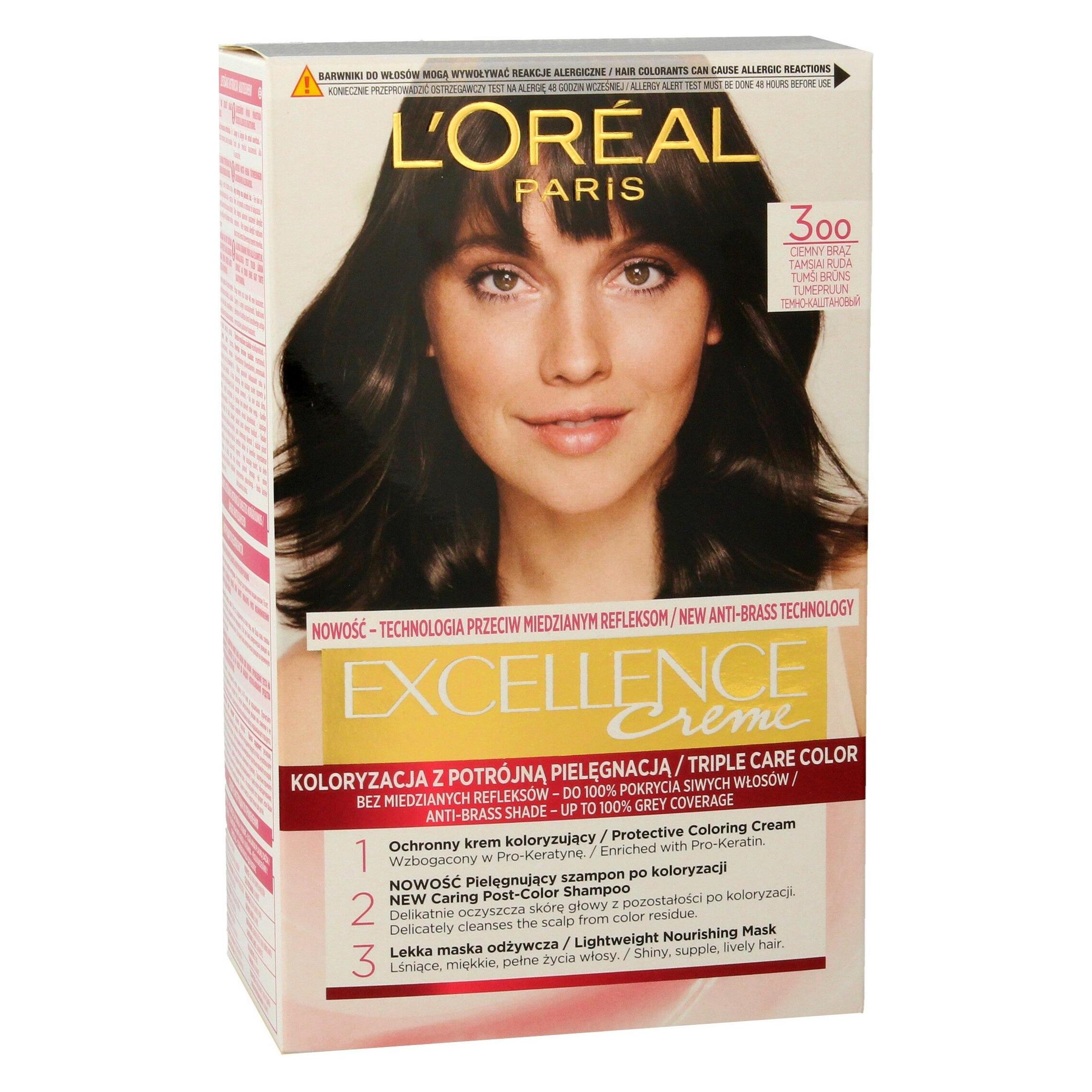 L'Oréal Paris Loreal Excellence Creme Farbe Creme 3 dunkelbraun (Dunkelbraun) (0258879)