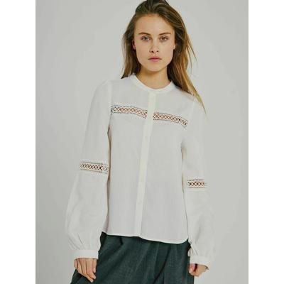 Blusentop NORR "NORR Shirt NO", Damen, Gr. 34, weiß, Obermaterial: 58% Viskose, 42% Polyester, Blusen Blusentop