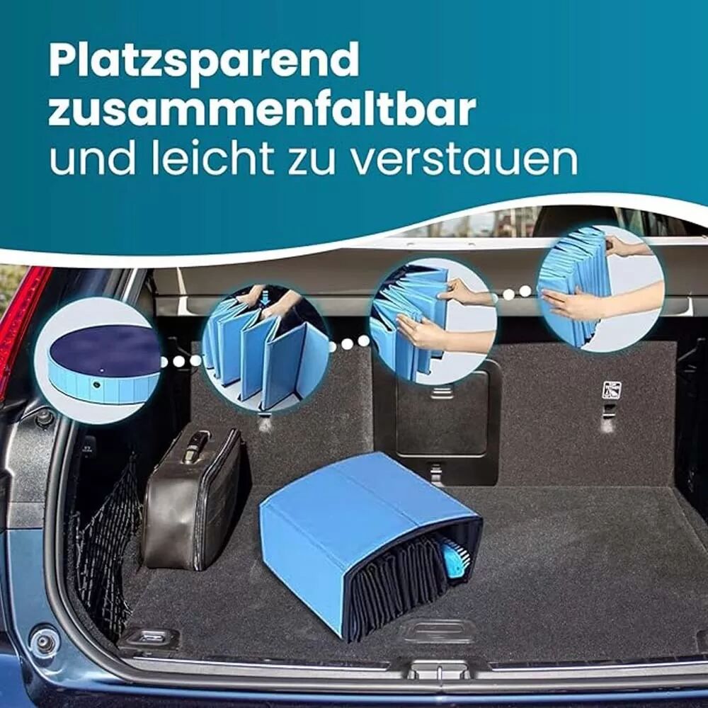 INF Faltbares Haustier-Schwimmbad mit Anti-Rutsch-Material - Ideal für Hunde und Katzen M