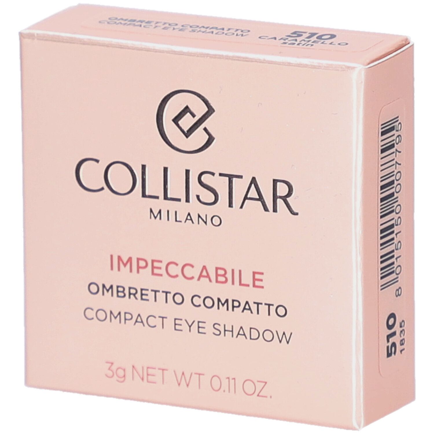 Collistar Impeccabile Compact Eyeshadow 510 Caramello Satin 3g 3 g Make up