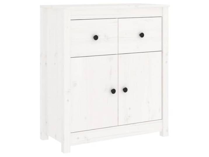 HGFDVCMR Sideboard Weiß 70x35x80 cm Massivholz Kiefer Kommode Vielseitiger Beistellschrank aus massivem Kiefernholz in Weiß für Wohnzimmer und Flur mit stabiler Oberplatte.