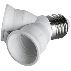 HEITRONIC Lampensockel-Adapter Kunststoff DUO E27 auf 2x E27, max. 2x 60W HEI-501010