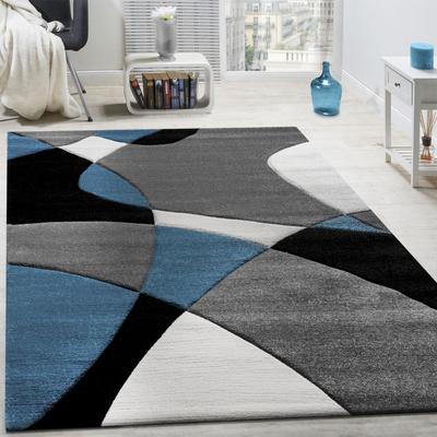 Teppich PACO HOME "Diamond 664", blau (türkis), B:160cm H:16mm L:230cm, Kunstfaser, Teppiche, Teppich, 3D-Design, Kurzflor, 3D-Design, modernes geometrisches Muster