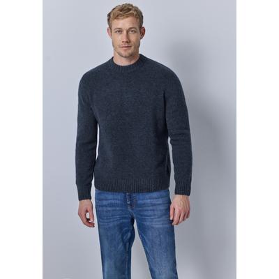 Rundhalspullover STREET ONE MEN, Herren, Gr. L (42), grau (nightside blau), Stoff, 44% Polyacryl, 23% Wolle, 29% Polyester, 4% Elasthan, unifarben, normal normal, Rundhals, Rippbündchen, Pullover Rundhalspullover, Grobstrick